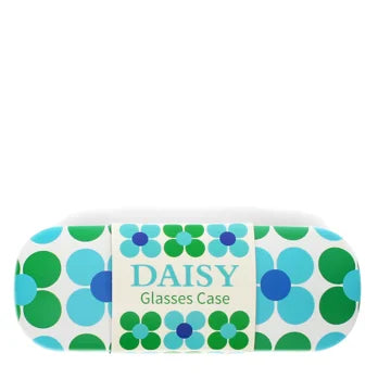 GLASS CASE BLUE & GREEN DAISY