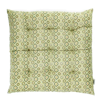SEAT PAD GREEN BLOCKPRINT
