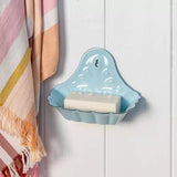 WALL  MOUNTED ENAMEL SOAP DISH BLUE
