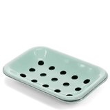 TWO PART ENAMEL SOAP DISH GREEN