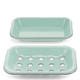 TWO PART ENAMEL SOAP DISH GREEN