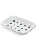 TWO PART ENAMEL SOAP DISH WHITE