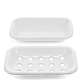 TWO PART ENAMEL SOAP DISH WHITE