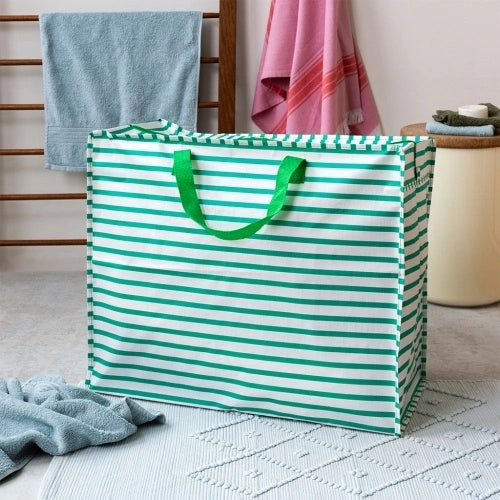 JUMBO STORAGE BAG GREEN STRIPE
