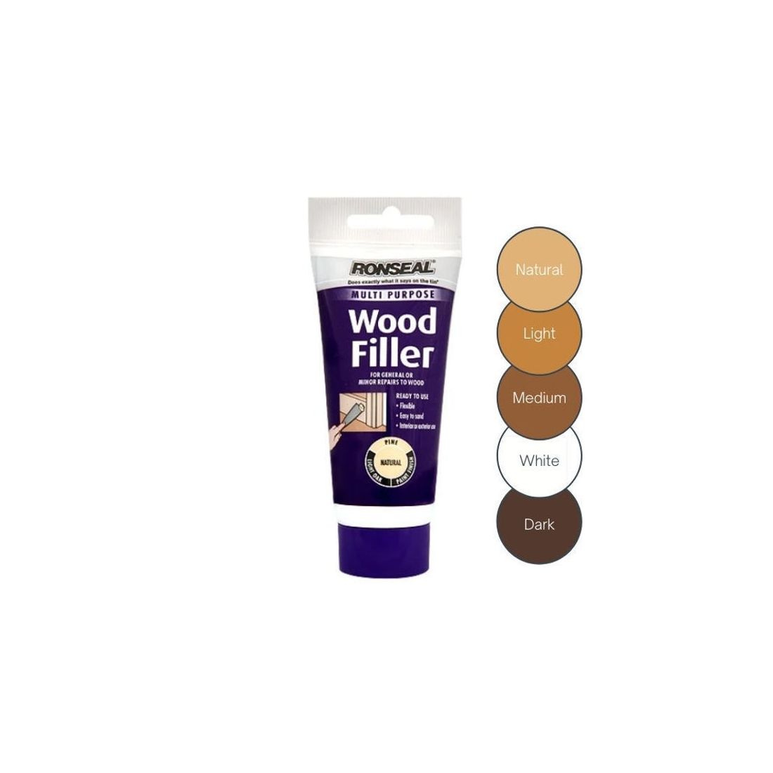RONSEAL MULTI-PURPOSE WOOD FILLER LIGHT 100G