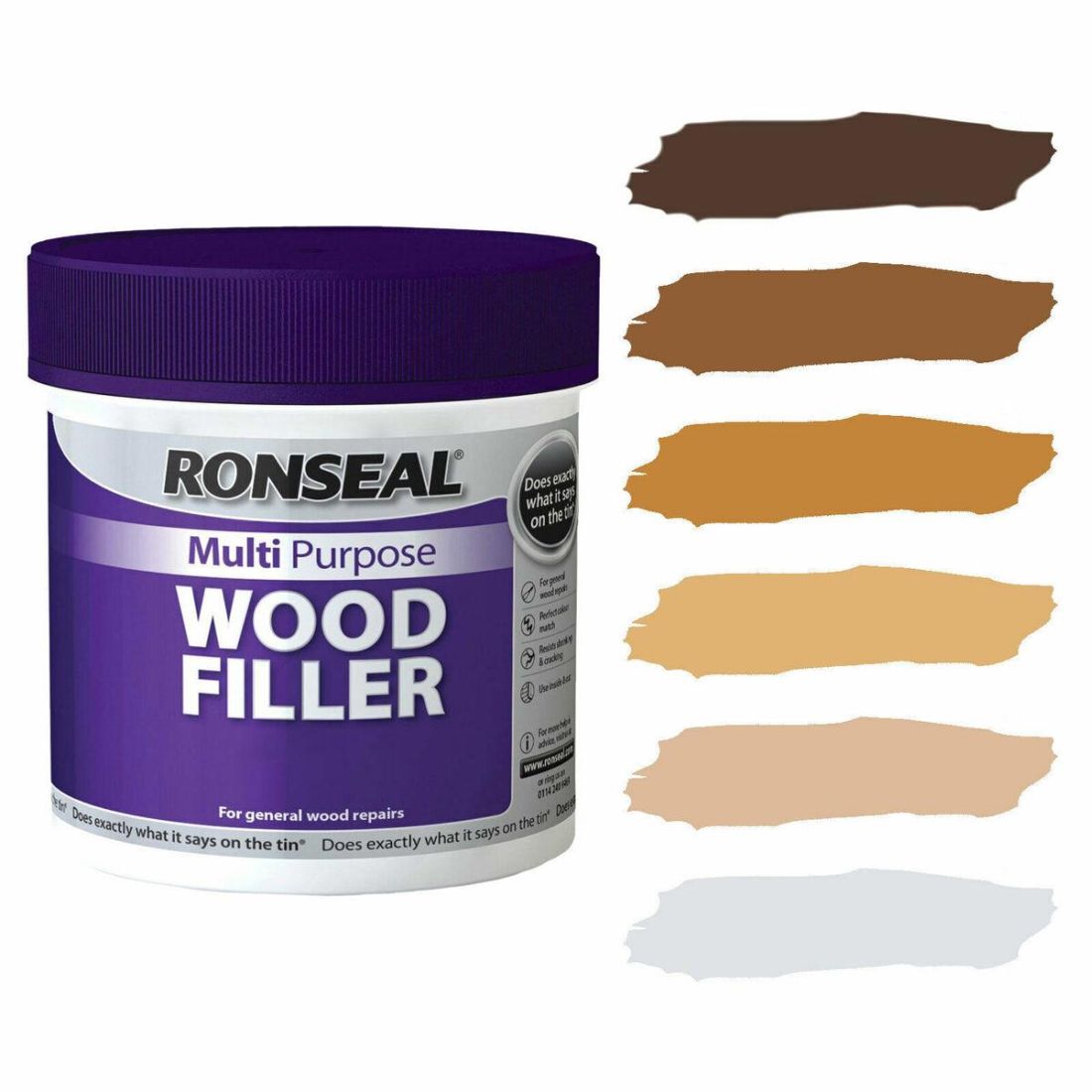 RONSEAL MULTI-PURPOSE WOOD FILLER LIGHT 250G