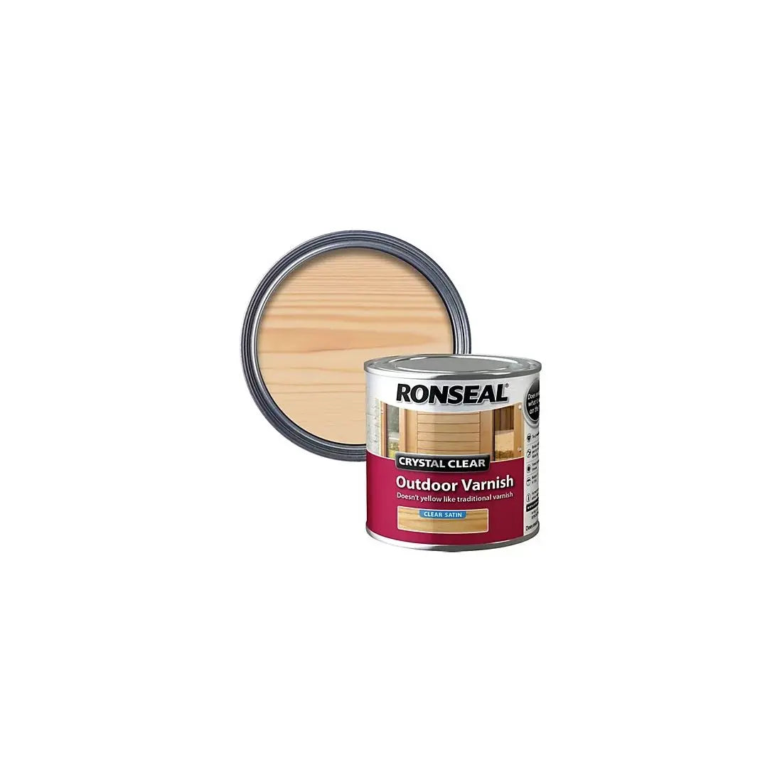 Ronseal Crystal Clear Outdoor Satin Varnish 250ml RONSEAL