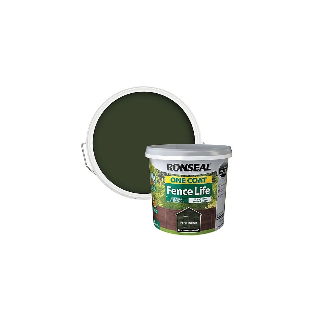 RONSEAL ONE COAT FENCE LIFE FOREST GREEN 5L