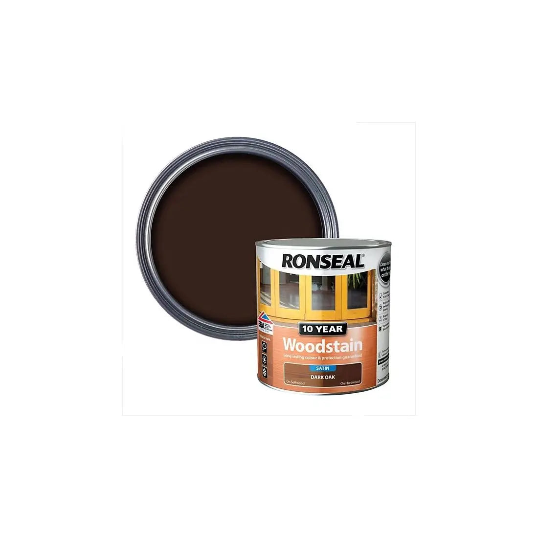 RONSEAL 10 YEAR WOODSTAIN DARK OAK 750ML RONSEAL