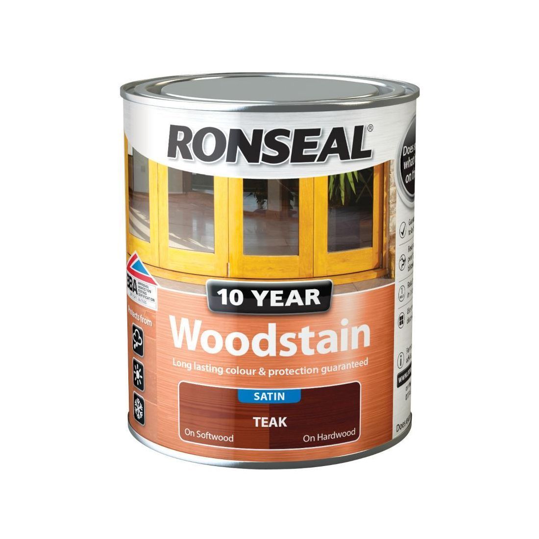 Ronseal 10 Year Satin Woodstain Teak 750ml
