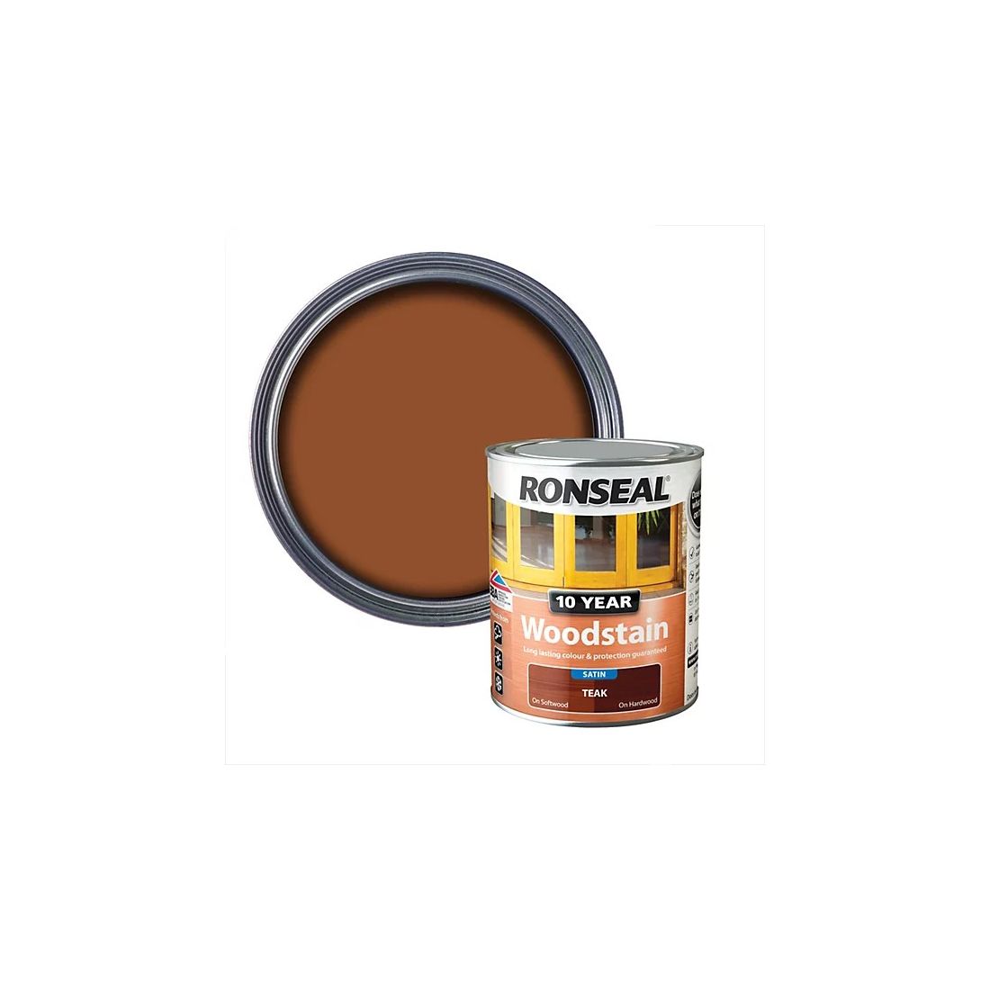Ronseal 10 Year Satin Woodstain Teak 750ml