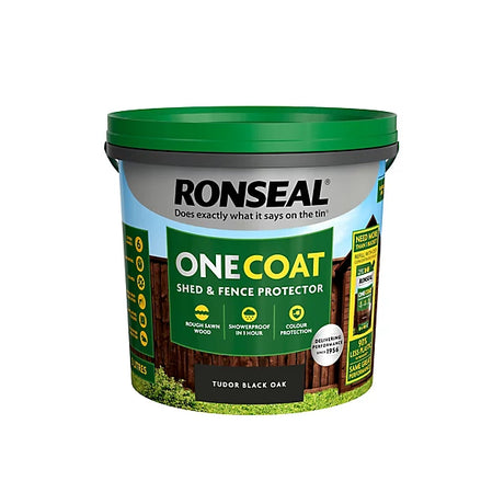 Ronseal One Coat Shed & Fence Protector Tudor Black Oak 5l