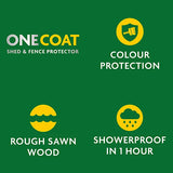 Ronseal One Coat Shed & Fence Protector Tudor Black Oak 5l