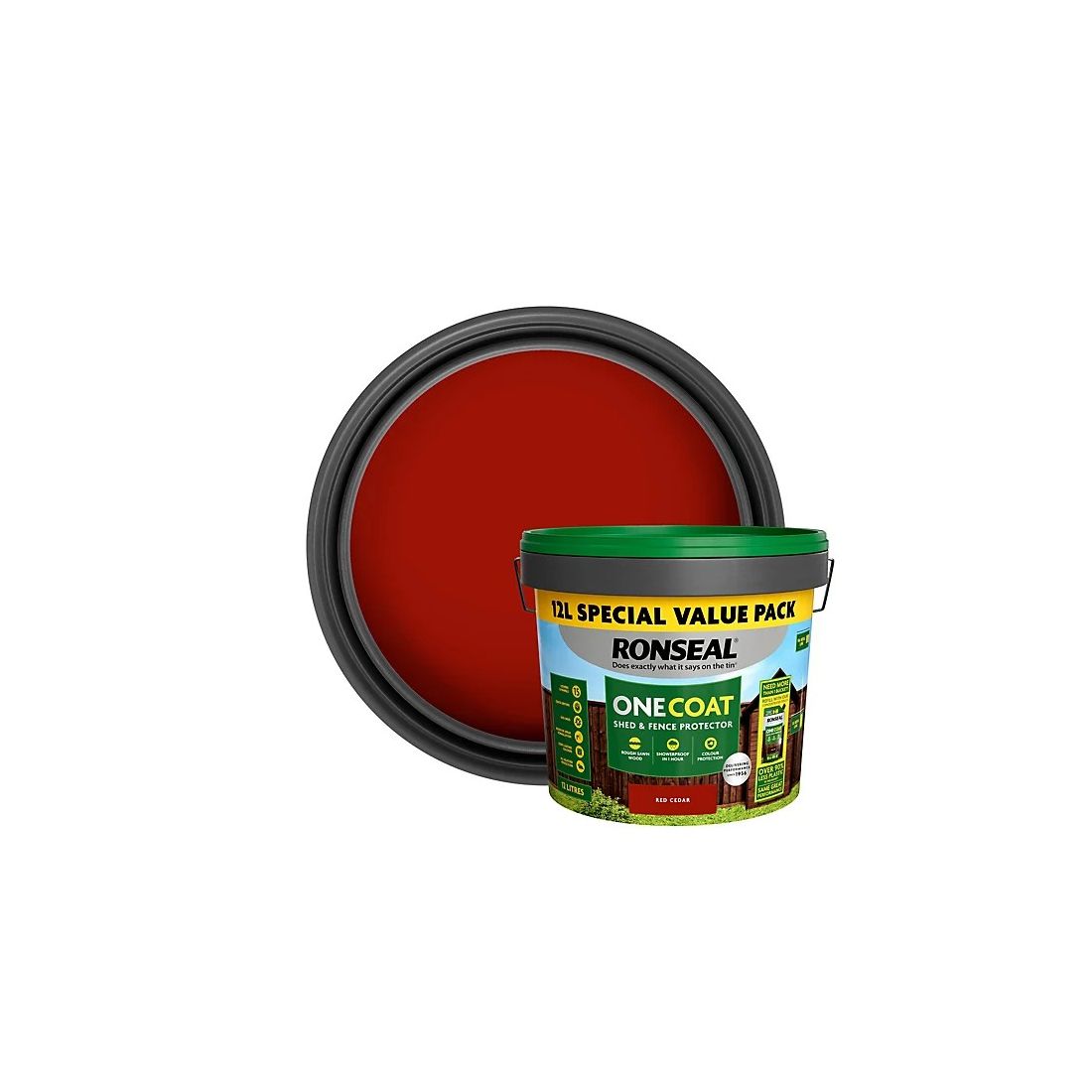 RONSEAL ONE COAT SHED & FENCE PROTECTOR RED CEDAR 12L