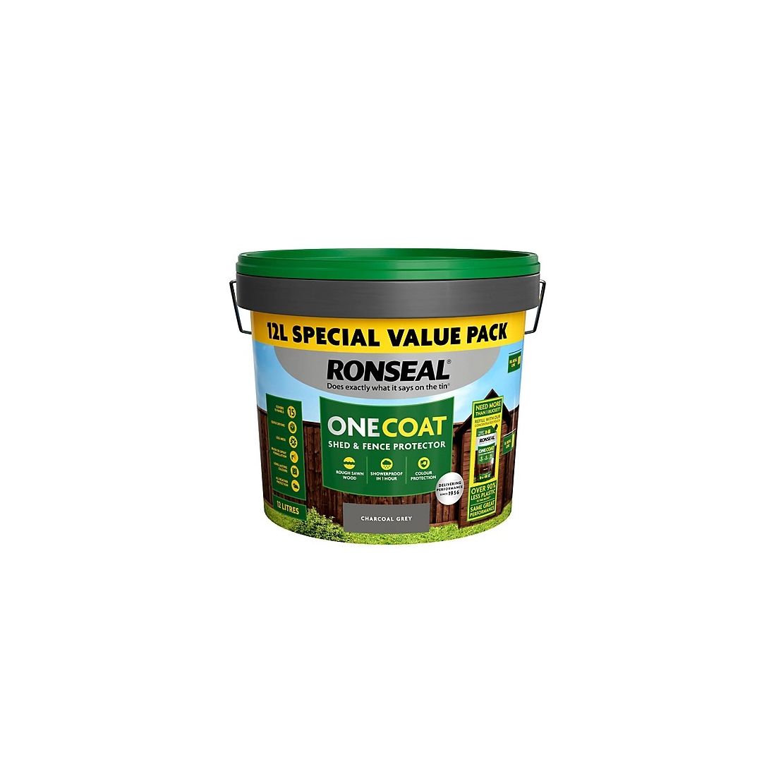 Ronseal One Coat Shed & Fence Protector Charcoal Grey 12l