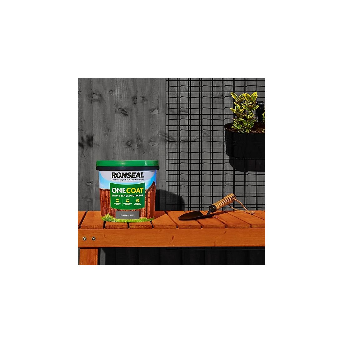 Ronseal One Coat Shed & Fence Protector Charcoal Grey 12l