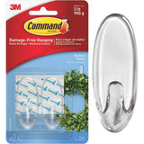 3M COMMAND MEDIUM HOOKS CLEAR PACK OF 2