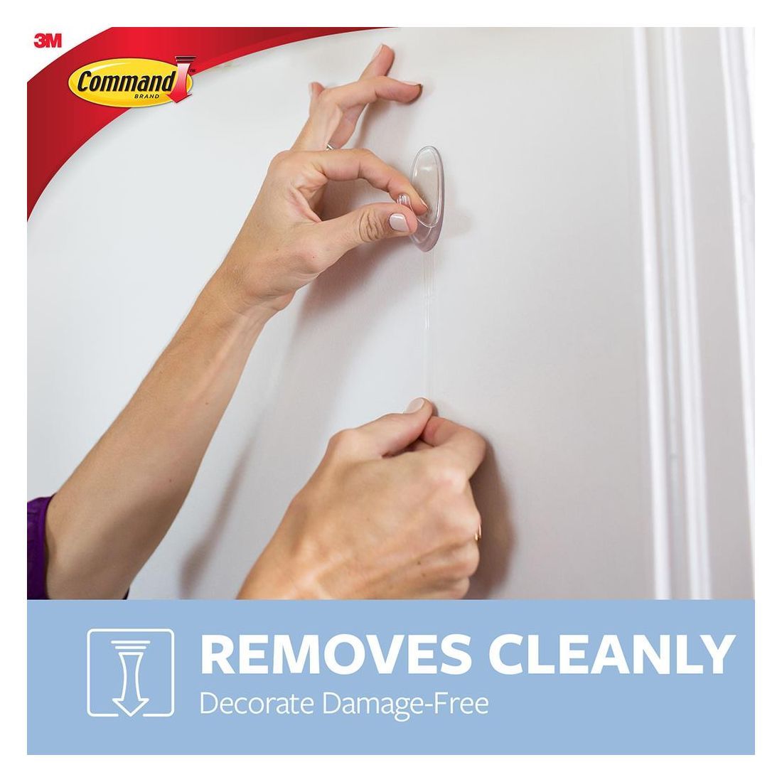 3M COMMAND MEDIUM HOOKS CLEAR PACK OF 2