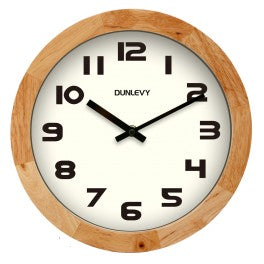 10" WOOD ROUND WALL CLOCK