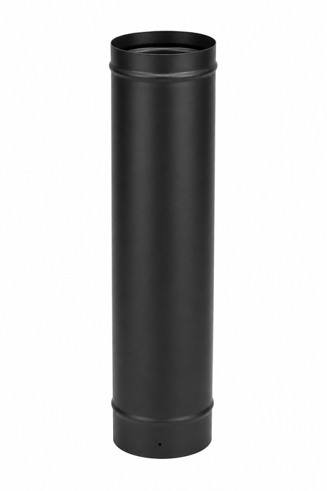 500 Straight MBE Pipe 5 inch matt black stove flue pipe for wood-burning and multi-fuel stove systems.