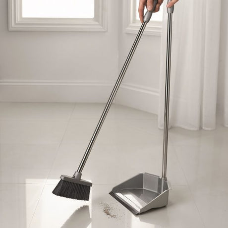 LONG HANDLED DUSTPAN SETS METALLIC