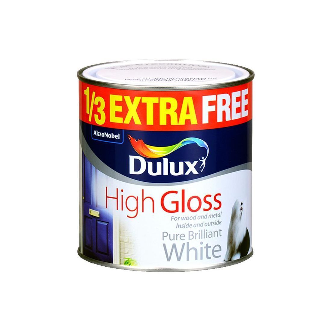 Dulux High Gloss Pure Brilliant White 750ml+33% Free