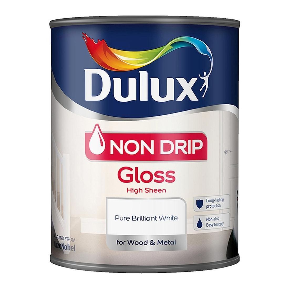 DULUX NON DRIP GLOSS PURE BRILLIANT WHITE 1L