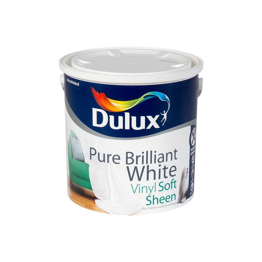 DULUX VINYL SOFT SHEEN PURE BRILLIANT WHITE 5L