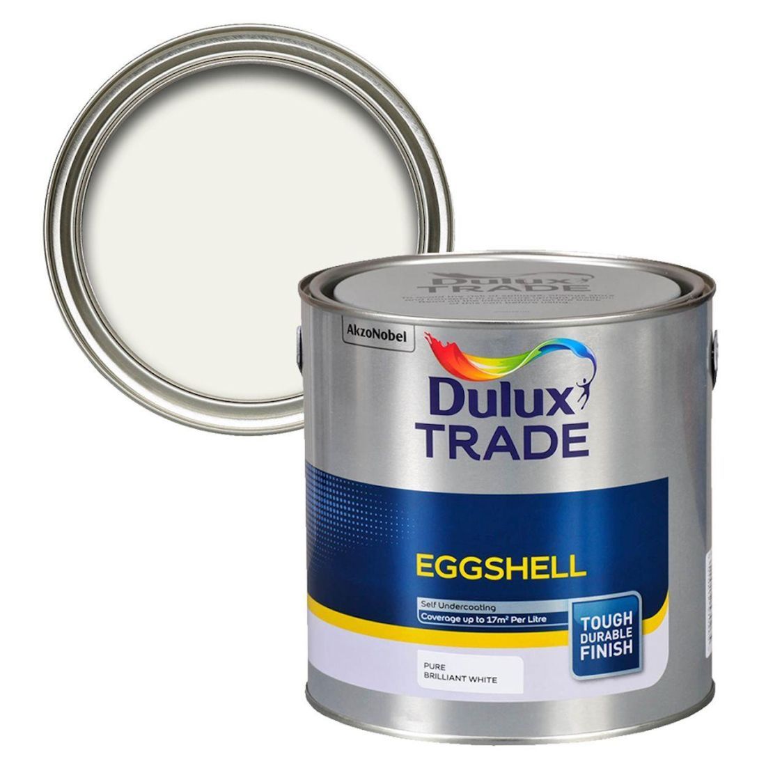 DULUX TRADE EGGSHELL PURE BRILLIANT WHITE 2.5L