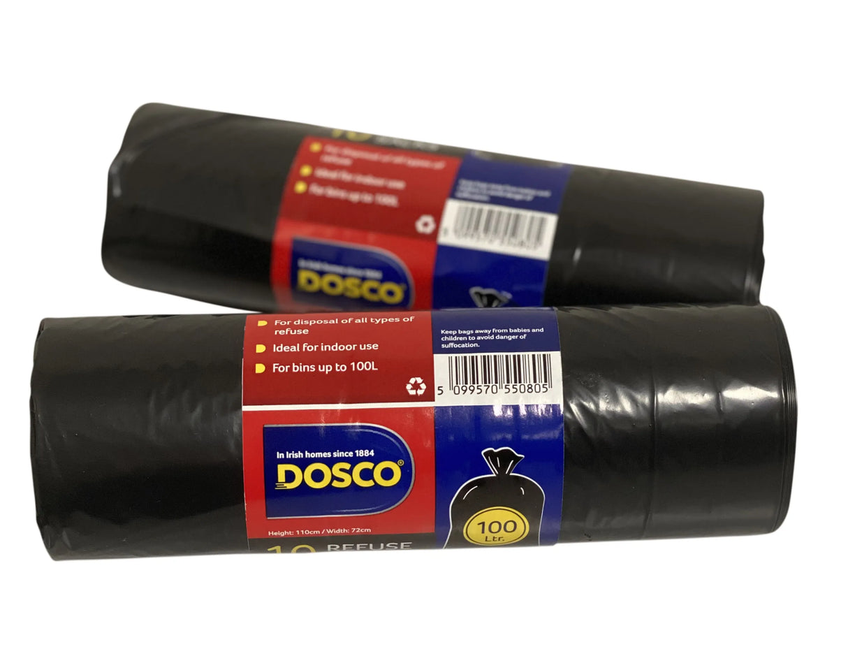 100 LT BLACK REFUSE BAGS
