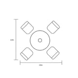 FLORENCE CAST ALUMINIUM 4 SEATER ROUND