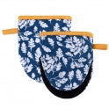 BLUE FLORAL OVEN MITTS