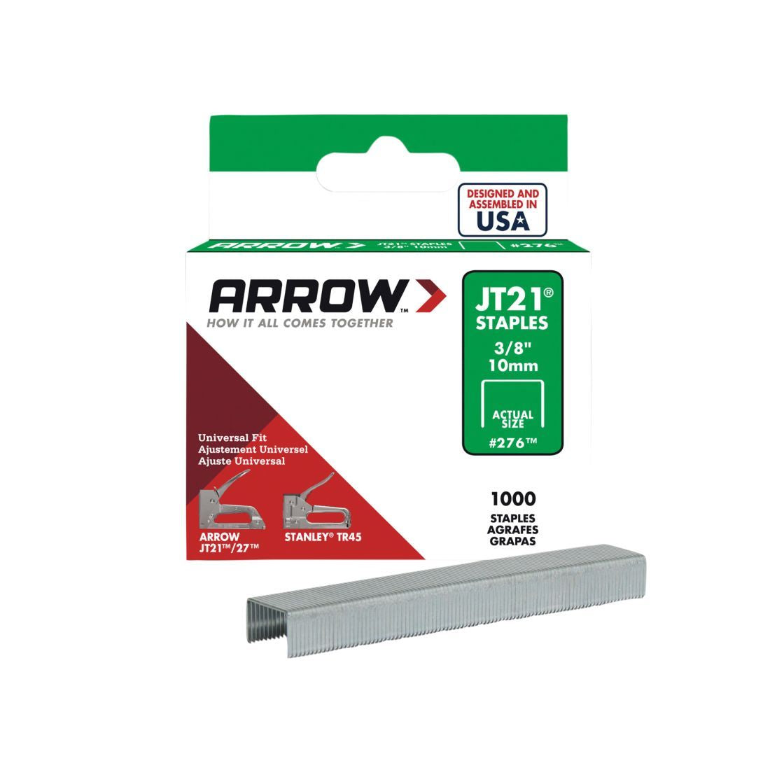Arrow JT21 10mm Staples 1000 Box