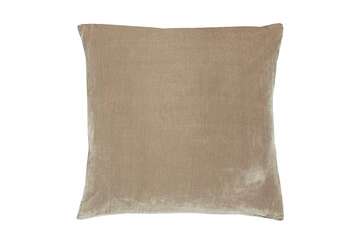 CUSHION WASHED VELVET TAUPE 43 X 43 CM POLYESTER FILLED