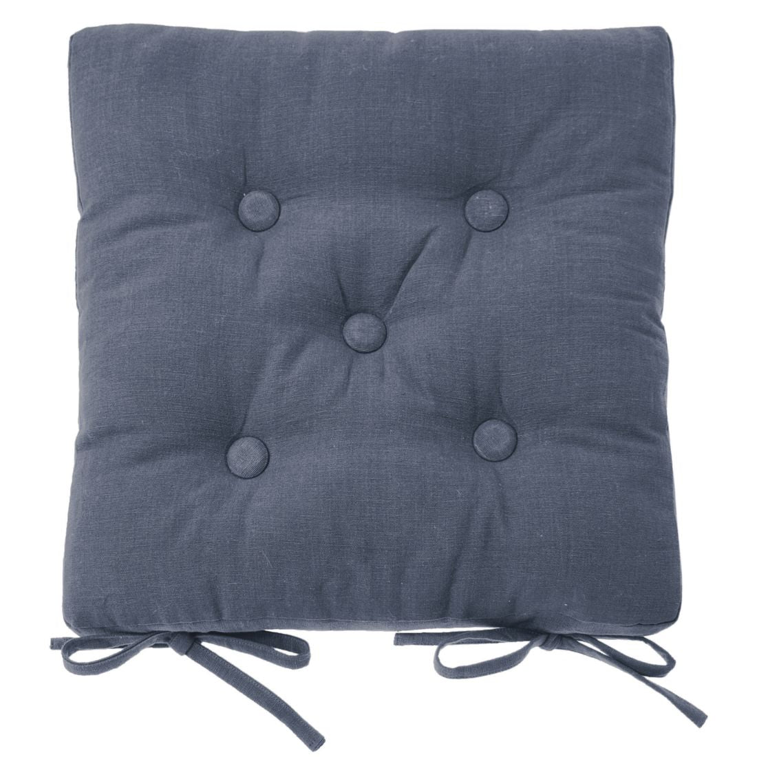 seat pads with ties slate blue 38 x 38 cm