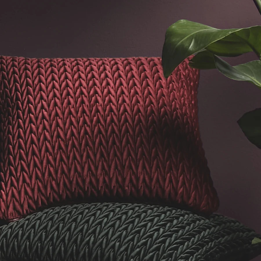 CUSHION AMORY CLARET 43X43 CM POLYESTER FILLED
