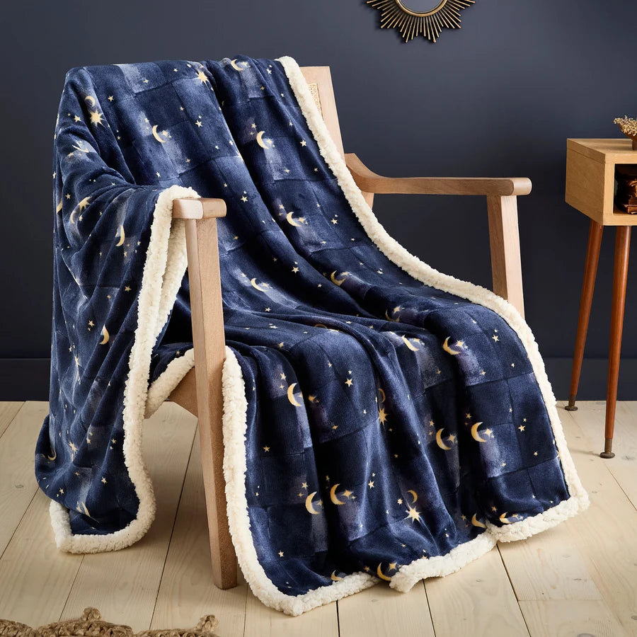 THROW COSMIC STARS NAVY 150 X 200 CM
