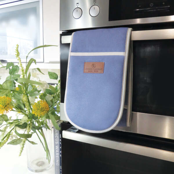 CANVAS DOUBLE OVENGLOVES CORNFLOWER