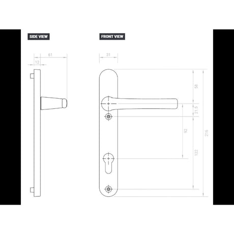 GOLD LEVER 122MM SHORT HANDLE