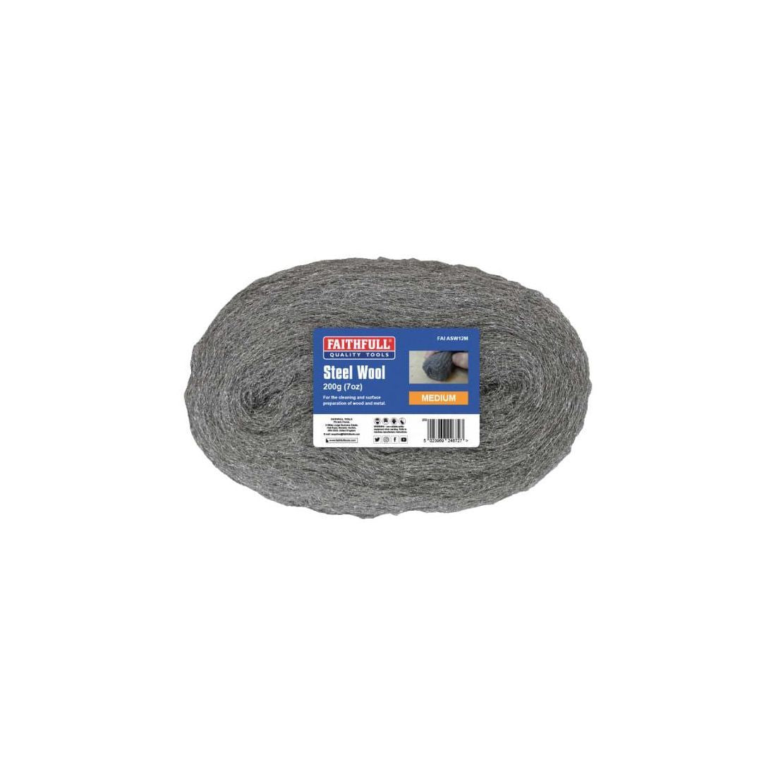 FAITHFULL STEEL WOOL MEDIUM 200G