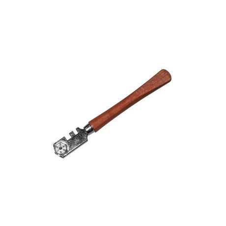 Faithfull Six Wheel Glasscutter Tungsten Carbide Wooden Handle TOOLBANK
