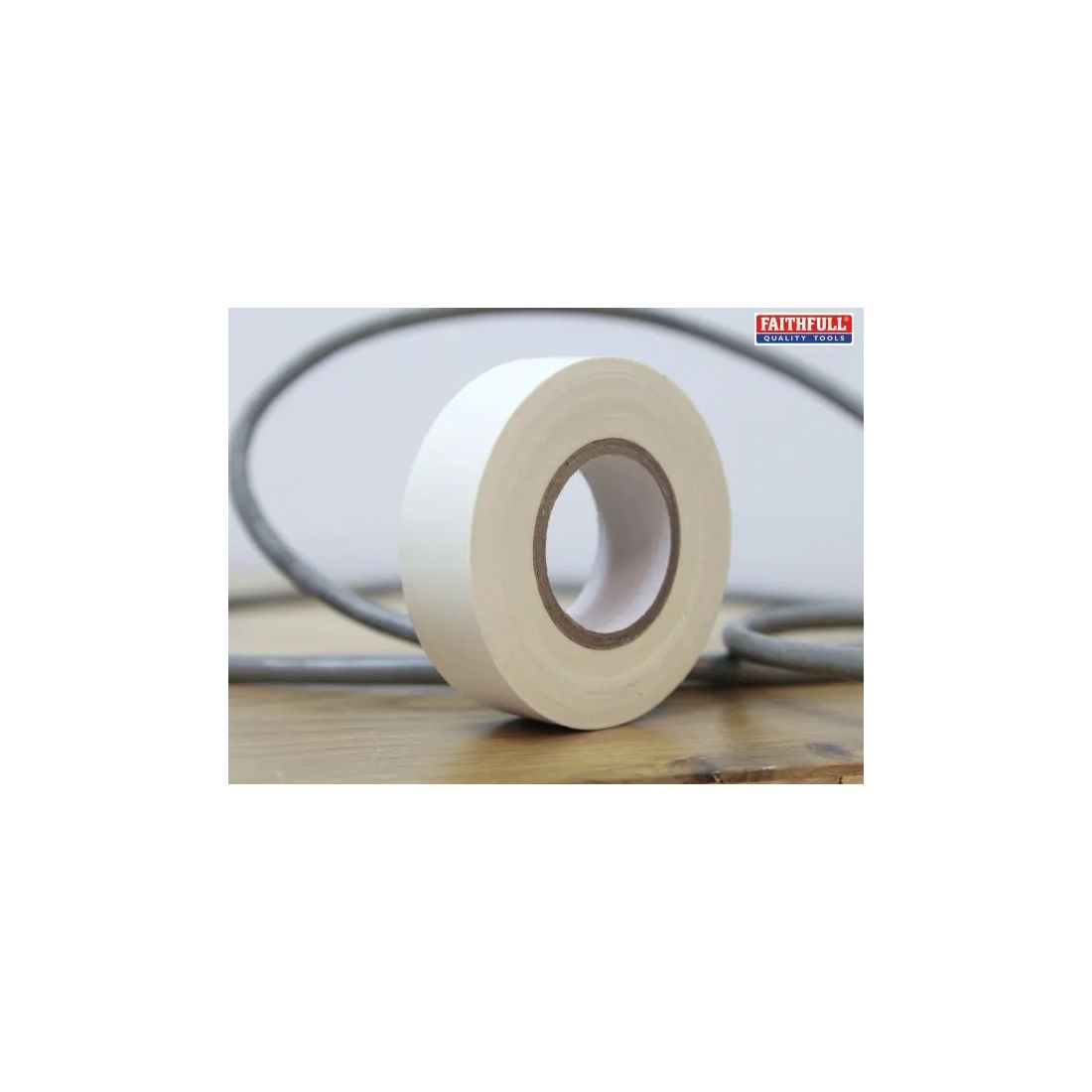 FAITHFULL PVC ELECTRICAL TAPE WHITE 19MM X 20M