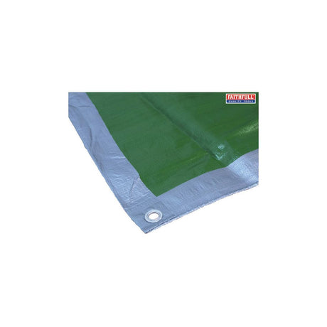 Faithfull Tarpaulin Green/Silver 5.4m x 3.6m
