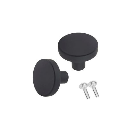 Headbourne Decorative Knobs Classic Matt Black 32mm Pack of 2
