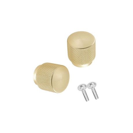 Headboure Decorative Knobs Precision Brushed Brass 30mm Pack of 2
