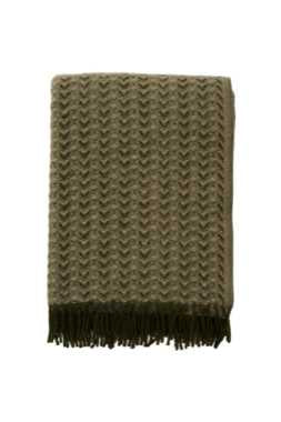 THROW ILSE WOOD /GREEN 100% LAMBSWOOL 130 X 200 CM