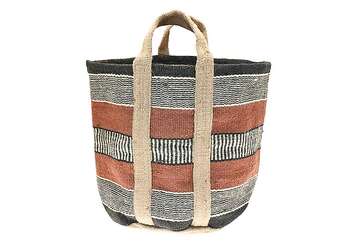 basket jute storage natural slate /terracotta