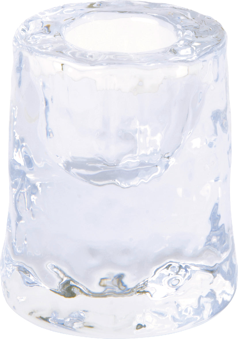 CANDLE HOLDER CLEAR GLASS