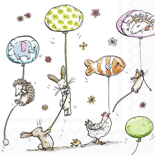 napkins animals with balloons lunch size