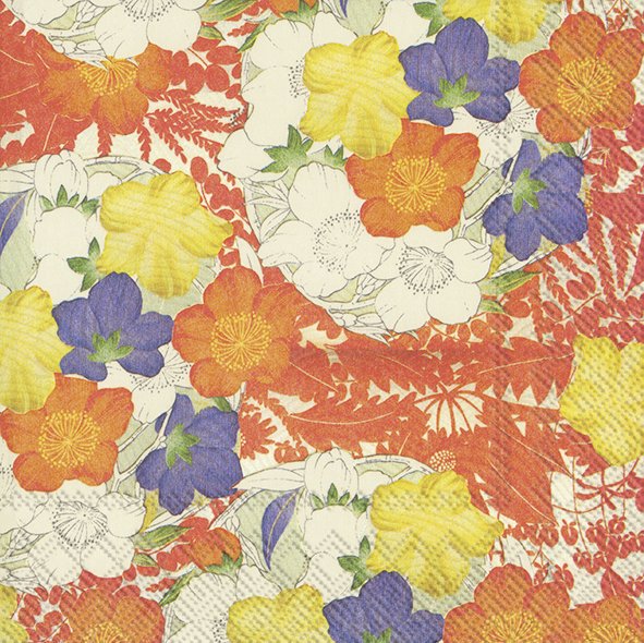 napkins lunch kimono flowers cream